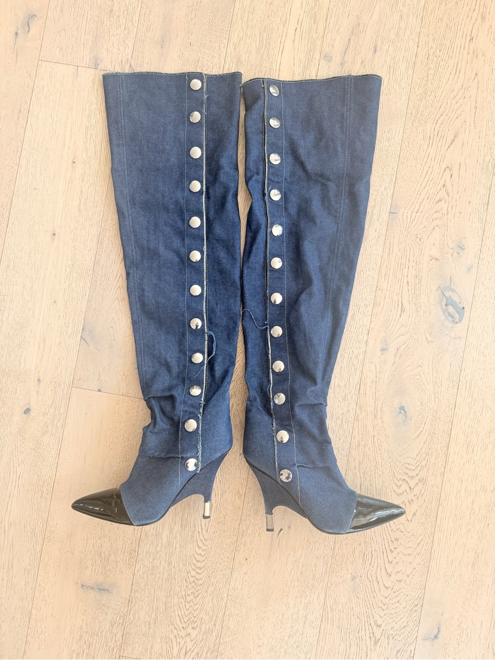 Giuseppe Zanotti Harper Denim Over-the-Knee Boots EU 37.5